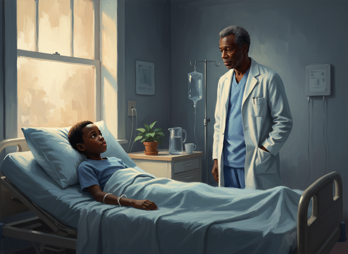 Ant in the hospital, surrounded by the unseen — his guardians beyond the living